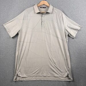 UNRL Polo Shirt Mens XL Gray Pattern Athletic Fit Performance Stretch Golf